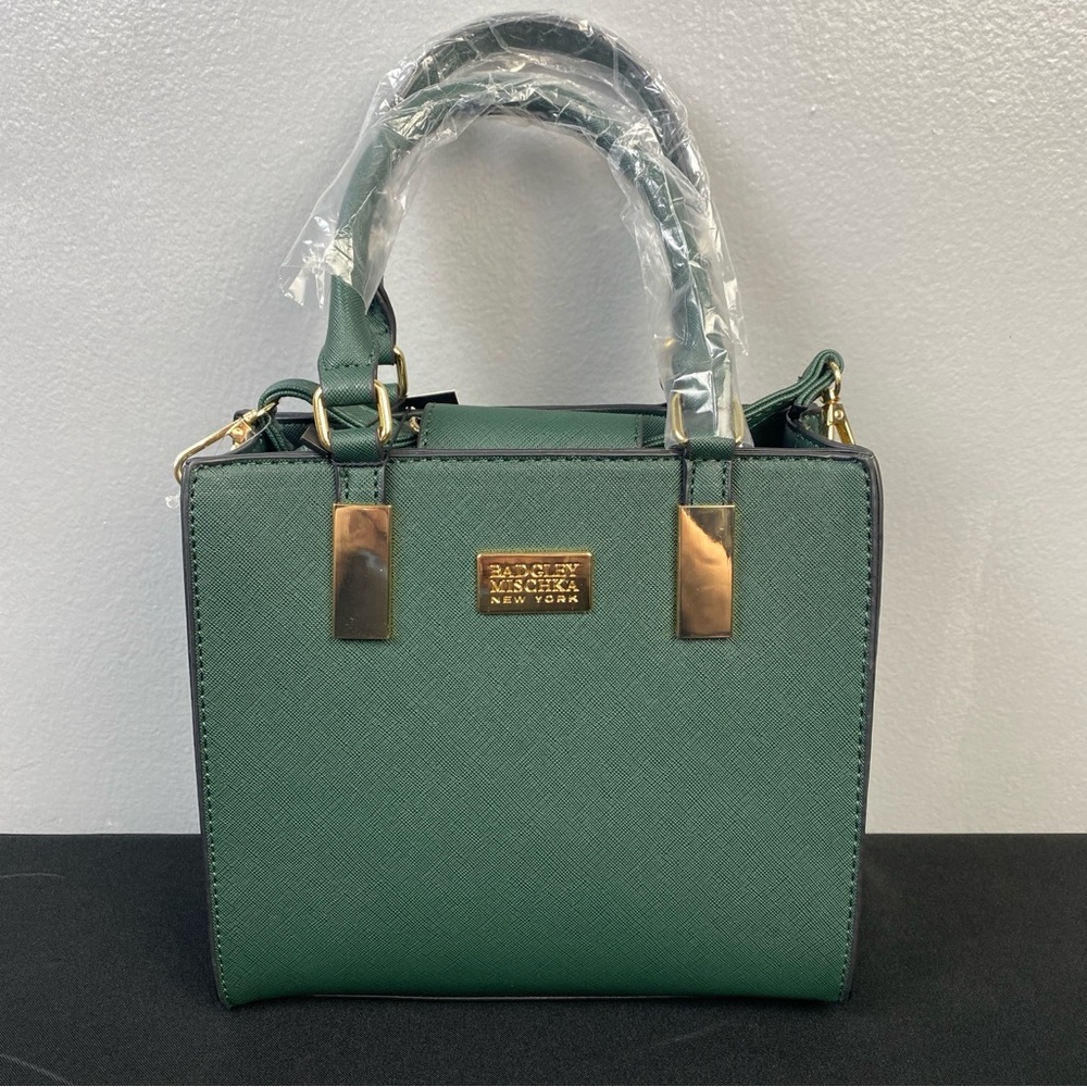 Badgley Mischka New York Crossbody Handle Strap Emerald Green Purse Handbag